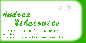 andrea mihalovits business card